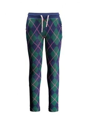 Kids Argyle Jogger Sweatpants - Navy & Green